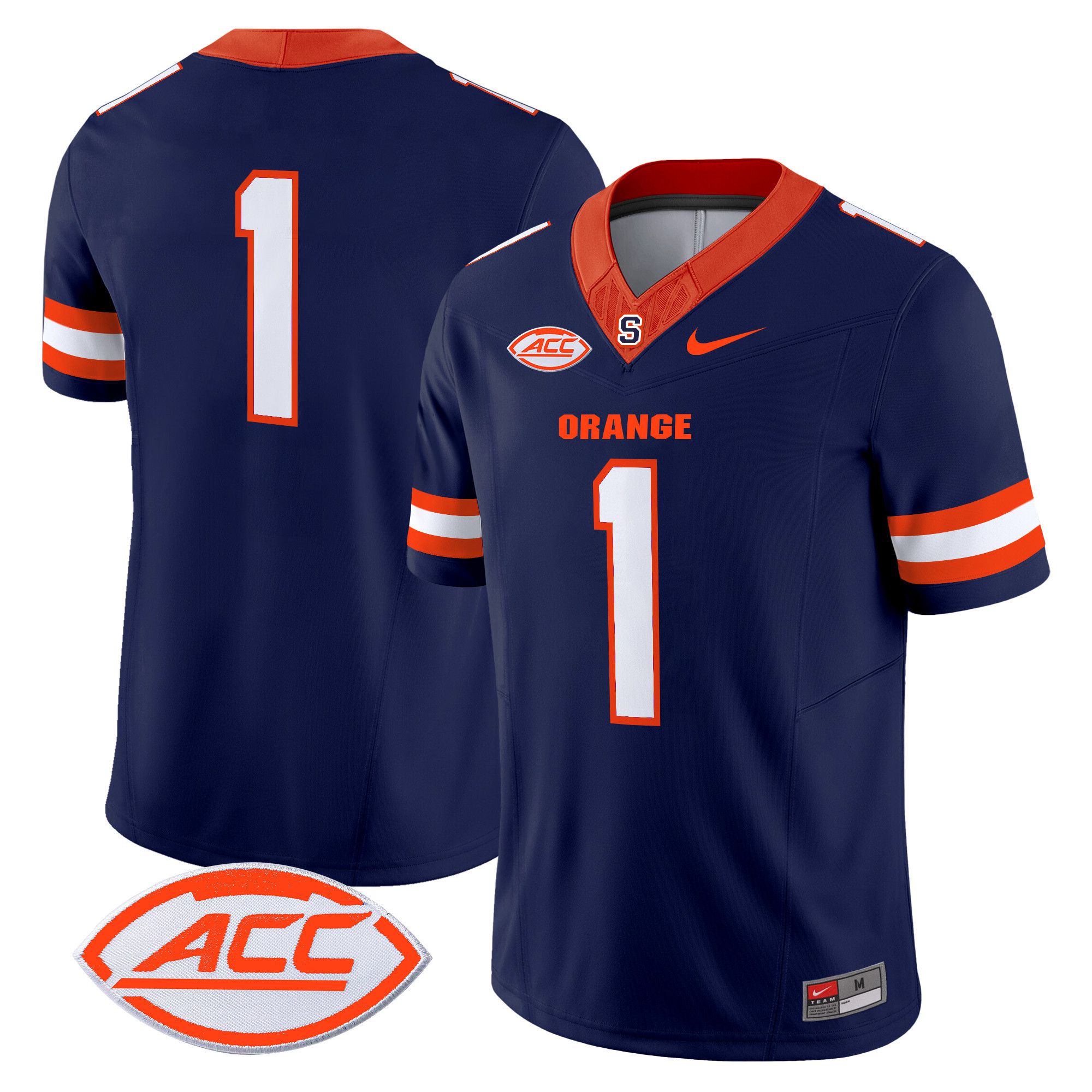 Men Syracuse Orange #1 No Name Blue Nike 2024 Vapor Limited NCAA Jersey style 1->ncaa teams->NCAA Jersey